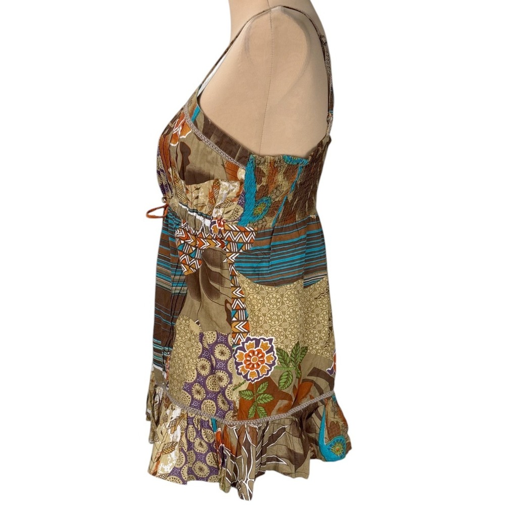 Dizzy Lizzy Medium Boho Patchwork Button Front Co… - image 4